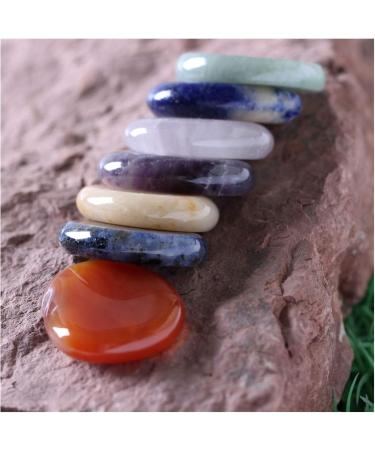 Natural Crystal Rough 7 Pieces Chakra Stones Set Natural Palm Crystals for Reiki Healing Feng Shui Decor with one Pouch - Buy Online on GoSupps.com