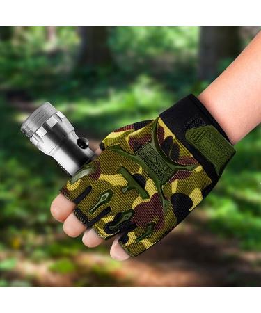 Children's Military Half Finger Motorcycle Gloves - Small Kids Cycling & Skating Gloves - Lightweight Exercise & Workout Accessories - Buy Online on GoSupps.com