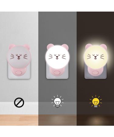 Night Light Baby Socket with Switch - 2 Piece Cat & Bear LED Wall Lamp for Kids - Sleep Aid & Bedroom Decor - Buy Online on GoSupps.com