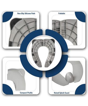 Enovoe Toddler Potty Seat - Foldable Portable Toilet Training Seat for Boys and Girls - Non-Slip Kids Potty - Grey - Buy Online on GoSupps.com