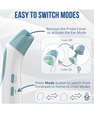 ByFloProducts Ear and Forehead Thermometer Thermometer for Babies and Adults Touchless Forehead Thermometer Infrared Temporal Thermometer Memory and Fever Alarm Easy to Use 1 Second Reading - Buy Online on GoSupps.com