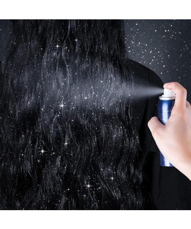 Mysense Silver Glitter Spray for Hair and Body - Waterproof Holographic Shimmer Hairspray for Christmas Halloween Rave Makeup - 2.11oz - Buy Online on GoSupps.com