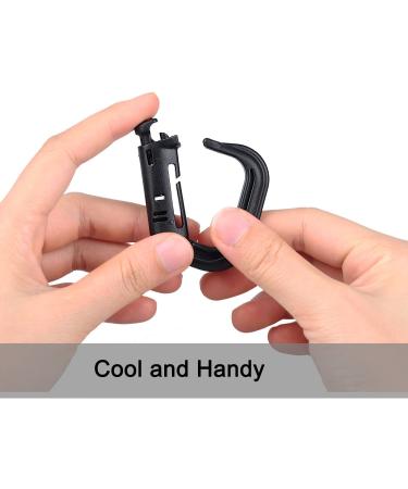 XTACER Tactical Multipurpose Small D-Ring Locking Hanging Hook - Set of 10 Black | Keychain Snap Button Release for Molle Webbing - Buy Online on GoSupps.com