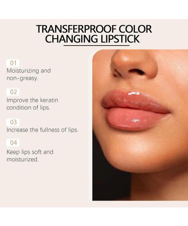  BRVLY Sheer lipstick resistant to temperature changes 24-hour long-lasting lip shine deeply moisturizing color-changing lipstick (3) - Buy Online on GoSupps.com