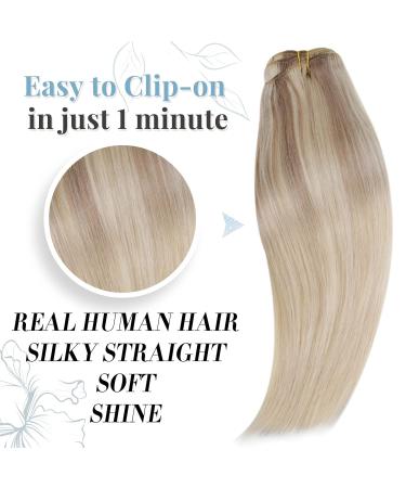 Runature Balayage Clip-In Extensions - 50cm Real Human Hair - Blonde #18/20 & #18/26 - 120g 7pcs Remy Quality - Buy Online on GoSupps.com