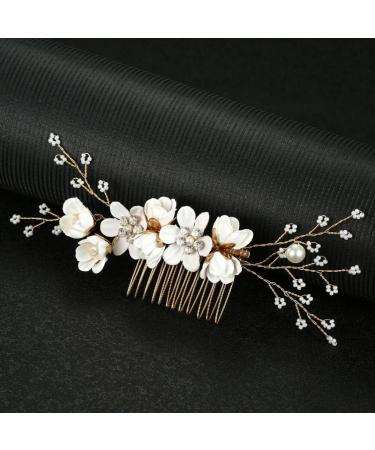 Beaupretty Flower Hair Comb Rhinestone Bridal Hair Comb Clip Wedding Hair Styling Hair Comb - Buy Online on GoSupps.com