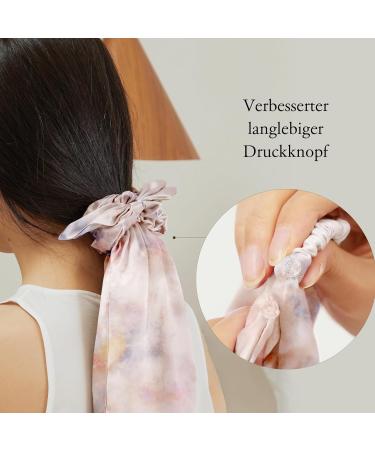 LilySilk 100% Silk Hat & Scrunchies 2-in-1 | Premium Silk Hair Ties for Sleeping & Long Hair | Adjustable Watercolor Design - Buy Online on GoSupps.com