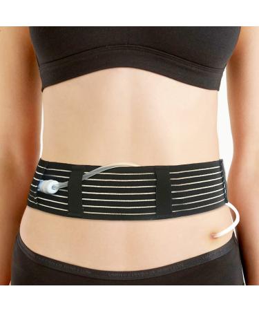 2 Pack PD Dialysis Belt Breathable Peritoneal Dialysis Accessories Peg J Tube Catheter Belts Holder Feeding Tube Supplies for Stomach Women Men Adults Black Large (Pack of 2) Black
