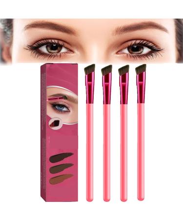 Home Eyebrow Care Kit 4d Laminated 4d laminated brow home-grooming kit 4D Hair Stroke Brow Stamp Brush-Waterproof and Long Lasting Multi-Function Eyebrow Brush (4pcs Dark Brown) 4pcs Dark Brown