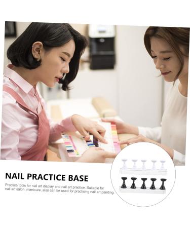 Housoutil Nail Art Holder Base 2 Sets Nail Holder Display Stand Manicure Acrylic Nail Art Stand 2.4X1.4X1.4CM Assorted Color 1 - Buy Online on GoSupps.com