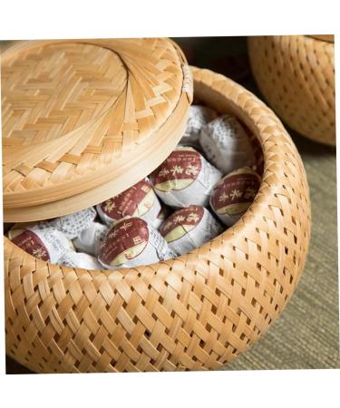 Cabilock Flower Tea Basket Containers for Food Tea House Basket Household Storage Rack Weaving 10X10X8CM As Shown - Buy Online on GoSupps.com