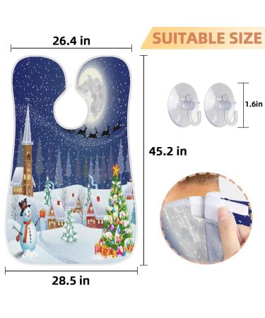 Christmas Tree Snowman Beard Bib Apron - Waterproof Non-Stick Grooming Cloth for Men | Perfect Shaving & Trimming Gift with 2 Suction Cups - Buy Online on GoSupps.com