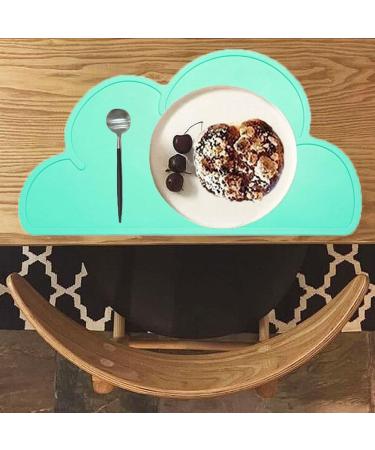 YOCZOX Kids Silicone Cloud Placemats - 2 PCS, Non-Slip, Heat Resistant, Portable Tableware for Toddlers - Green - Buy Online on GoSupps.com