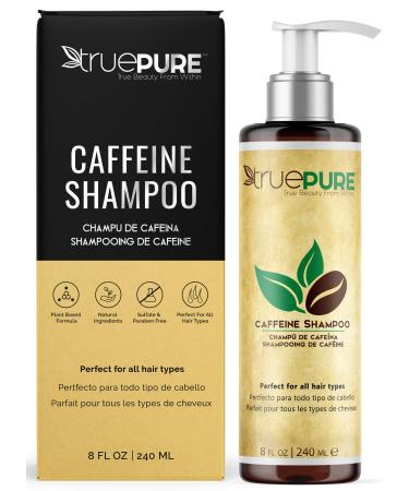 Caffeine Shampoo Treatment For Healthy Hair Growth and Hair Loss Prevention, Unisex Dht Blocking Formula For Normal To Thin Looking Hair, No Sulfates, 8oz, By TruePure