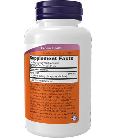 Now Foods Alpha GPC 300 mg - 60 Veg Capsules for Enhanced Cognitive Support - Buy Online on GoSupps.com