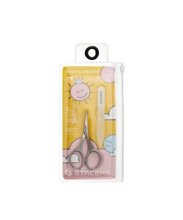 Children Set of Matte Scissors + Nail File Staleks Manicure Pedicure Kids SBC-10/7