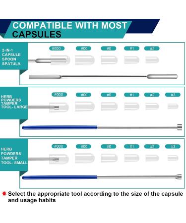8 Piece Capsule Filling Machine Kit - Home & Lab Supplies for Empty Pill Capsules - Spoon, Spatula, Scoop, Tray, Tamper Tool - Gel Capsules Size 000-3 - Buy Online on GoSupps.com