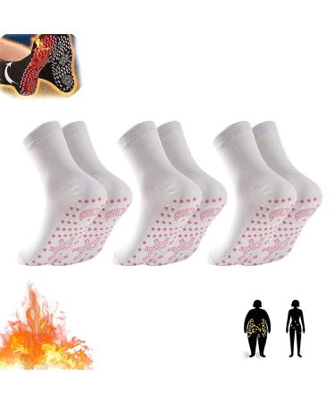 Tomalin Acupressure Self Heating Shaping Socks Afiz Tourmaline Slimming Health Sock Magnetic Self-Heating Socks Foot Massage Thermotherapeutic Sock (3PCS-B)