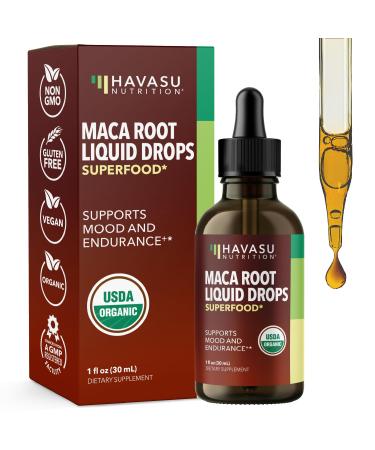 Organic Maca Root Liquid Drops - Supports Hormone Balance Mood and Energy in Women and Men - Lepidium Meyenii to Support Performance and Vitality - Non-GMO Vegan Unflavored - 60 Servings