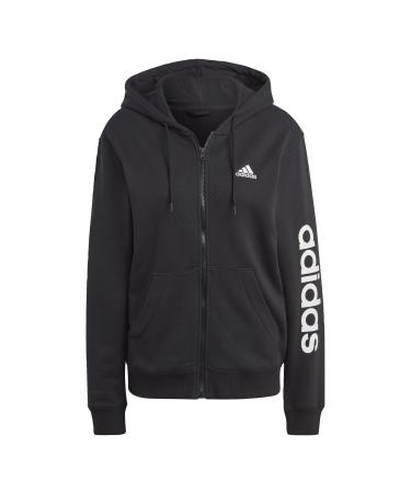 adidas Women's W Lin Ft Fz Hd Hooded Track Top (1 Pack) XL Black/White
