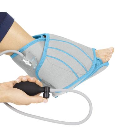 Vive Compression Ankle Ice Pack Wrap for Foot Pain Relief - Soft Cold Brace for Recovering Injuries - Support for Swelling, Sprains, & Fractures - Filled with Reusable Gel, Fits Small & Large Feet Gray