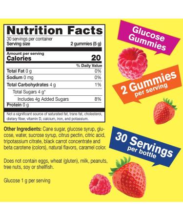 Glucose + Zinc 50mg Gummies Bundle for Low Blood Sugar & Immune Support - Vegan, Gluten Free, Non-GMO - 60 Gummies - Buy Online on GoSupps.com