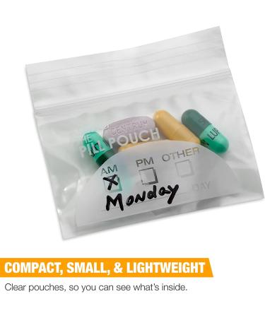 Pill Pouch Bags (Pack of 100) - Disposable Travel Pill Baggies w/ Labels - 3x2.75 - Buy Online on GoSupps.com