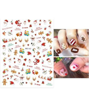 Christmas Cartoon Nail Stickers 10 Sheets Self-Adhesive Nail Decal for Kids Nail Art Decoration Design Supplies - Buy Online on GoSupps.com