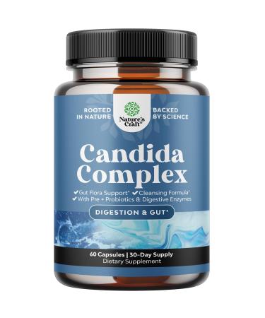 Candida Cleanse Detox for Women - Anti Overgrowth Gut Detox for Women with Caprylic Acid Black Walnut Wormwood and Oregano - Full Body Cleanse with Prebiotics & Probiotics - 30 Days of Supply