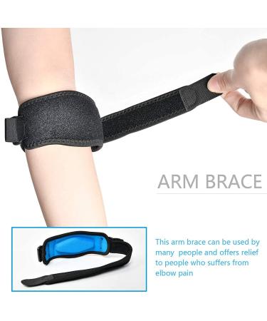 Tennis Elbow Support Strap & Golfer's Elbow Brace 2 Pack | Compression Pad for Pain Relief - Men & Women - Buy Online on GoSupps.com