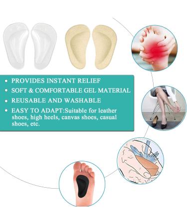 12PCS Arch Support Gel Insole Pads for Plantar Fasciitis & Flat Feet - Men & Women - Reusable Inserts for High Heels - Arch Pain Relief - Buy Online on GoSupps.com
