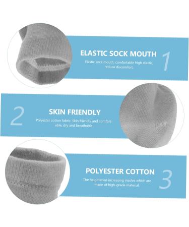 COOLHIYA 1set Heightening Socks Invisible Height Increase Insoles Heel Half Heel Boost Insole Breathable Socks Inner Heightened Sock Pad Men and Women Polyester Cotton Universal Booster pad 12.5x11cm Grey - Buy Online on GoSupps.com