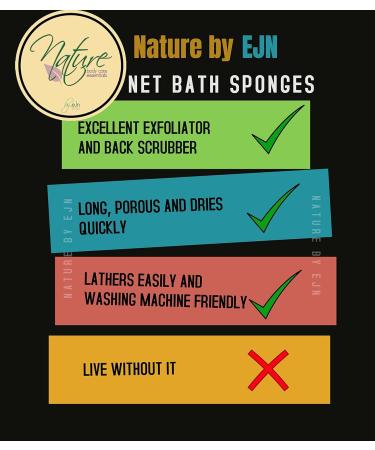 Nature by EJN Long NKN Customized Net Bath Sponge | African Porous Skin Exfoliation | Stretches to 49 | Sea Blue - Buy Online on GoSupps.com
