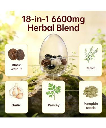 CALMTIVA AMELUNE Premium Wormwood & Black Walnut Supplement - 18-in-1 Herbal Blend 6600mg Serving Digestive Support 240 Softgels - Buy Online on GoSupps.com