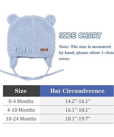 XIAOHAWANG Baby Earflap Beanie Hat | Soft Knit Bear Infant Toddler Hat 18m-3yr | Sky Blue - Buy Online on GoSupps.com