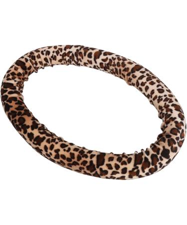 2pcs Round Heatless Curler Dual Use Heatless Curling Rod Headband Round Leopard Print Hair Rollers Styling Tool with 2 Combs - Buy Online on GoSupps.com