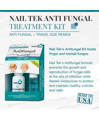 Nail Tek Antifungal Kit - Treats Finger and Toenail Fungus, Conditions Cuticles, Protects Nails - Includes Travel Size Renew - Antifungal Treatment - Buy Online on GoSupps.com