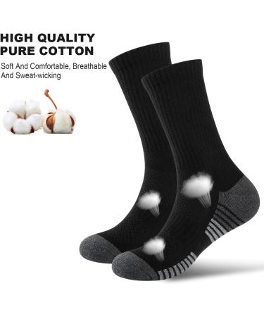 Coskefy Cotton Sneaker Socks for Men & Women - 6 Pairs Long Warm Hiking & Sports Socks (Size 39-42 Black-M08) for Fitness Tennis Jogging & Everyday Wear - Buy Online on GoSupps.com