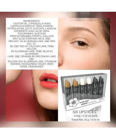 Magic Kiss Color Changing Matte Lipstick Set with Aloe Vera (Colors of Aloha 6) | Made in USA - Buy Online on GoSupps.com