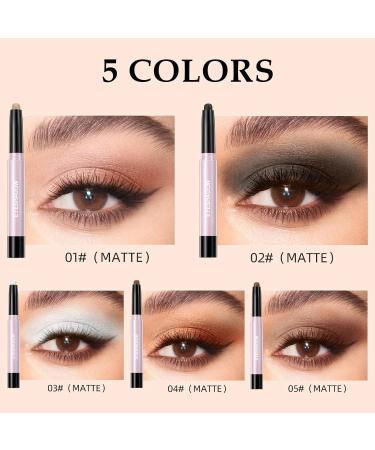 NewBang 5Pcs Matte Eyeshadow Stick Set - Neutral Brown Creamy Waterproof Eyeshadow Pencil Crayon for Long Lasting Eye Makeup - 0.20 Ounce (Pack of 5) - Buy Online on GoSupps.com