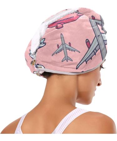 Colorful Aircraft Hair Towel 2 Pack | Super Absorbent Quick Dry Hair Turbans for Women & Girls - Buy Online on GoSupps.com