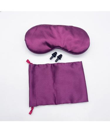Sleep Eye Mask for Men & Women - 2Pack Soft Silk Blindfold with Earplugs | Travel Sleep Masks (Black & Purple - Buy Online on GoSupps.com