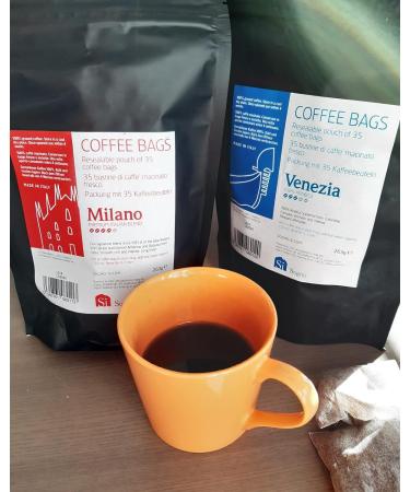 Si Sogno VENEZIA fresh ground coffee bags 100% Arabica aromatic and mellow (resealable pouch of 35 coffee bags) 6 - Buy Online on GoSupps.com