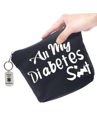 Diabetic Travel Bag & Keychain Gift Set - Funny Diabetes Gifts for Grandma, Grandpa, Mom, Dad, Sister, Brother - Personalized Diabetic Supplies - Birthday, Christmas - Buy Online on GoSupps.com