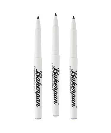Bakerpan Fine Tip Black Food Coloring Markers - Set of 3 | Bake & Decorate with Precision - Buy Online on GoSupps.com