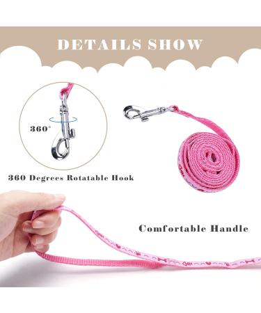 Escape Proof Cat Harnesses Set - Soft Adjustable Kitten Harness with Paw and Fish-Bone Patterns in Pink - Buy Online on GoSupps.com