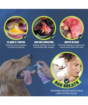 Teeth Cleaning Spray for Dogs & Cats Pet Oral Spray Clean Teeth Pet Breath Freshener Spray Care Cleaner Eliminate Bad Breath (3pcs) - Buy Online on GoSupps.com
