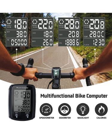 Wired Bike Computer Speedometer - Digital LCD Display MPH KM/H Odometer | Waterproof Cycling Computer - Buy Online on GoSupps.com