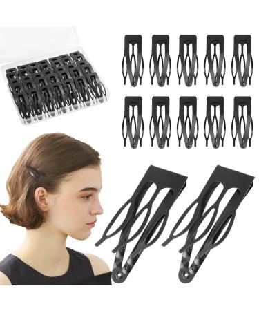 36 Pcs Nonslip Snap Hair Clips  Double Grip Hair Clips Metal Hair Barrettes for Women Girls Hair Making Salon Supplies (Black)