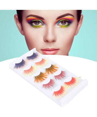 5 Pairs Colorful Eyelashes Set 6D Gradient Long Curled False Eye Lashes Soft Colored DIY Lash Extension Kit for Cosplay Stage Show - Buy Online on GoSupps.com